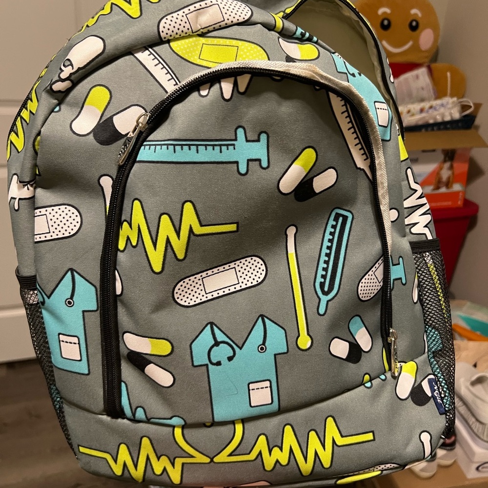 Medical Theme Backpack - Gray and Yellow